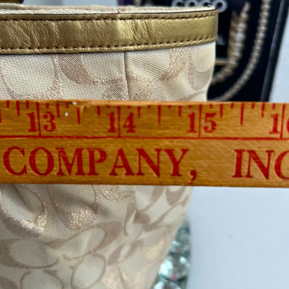 Coach gold Metallic canvas and leather tote bag - Picture 10 of 10